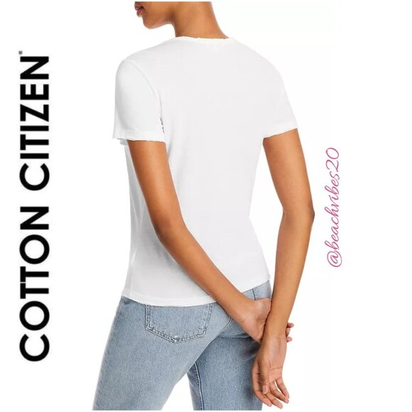 COTTON CITIZEN Distressed Crewneck Tee White Large NWT O-116 - Picture 3 of 11
